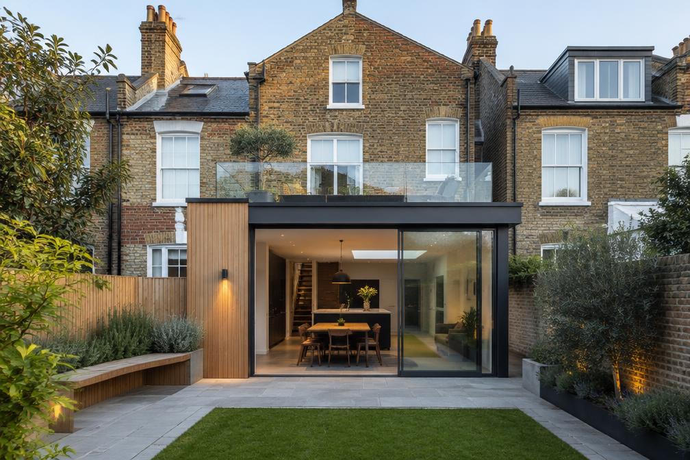 Victorian terrace with a contemporary extension and roof terrace in Wood Street