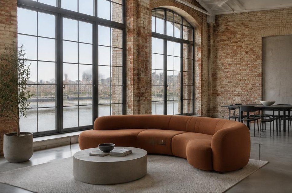 Apartment inside a converted brick industrial building in Woolwich