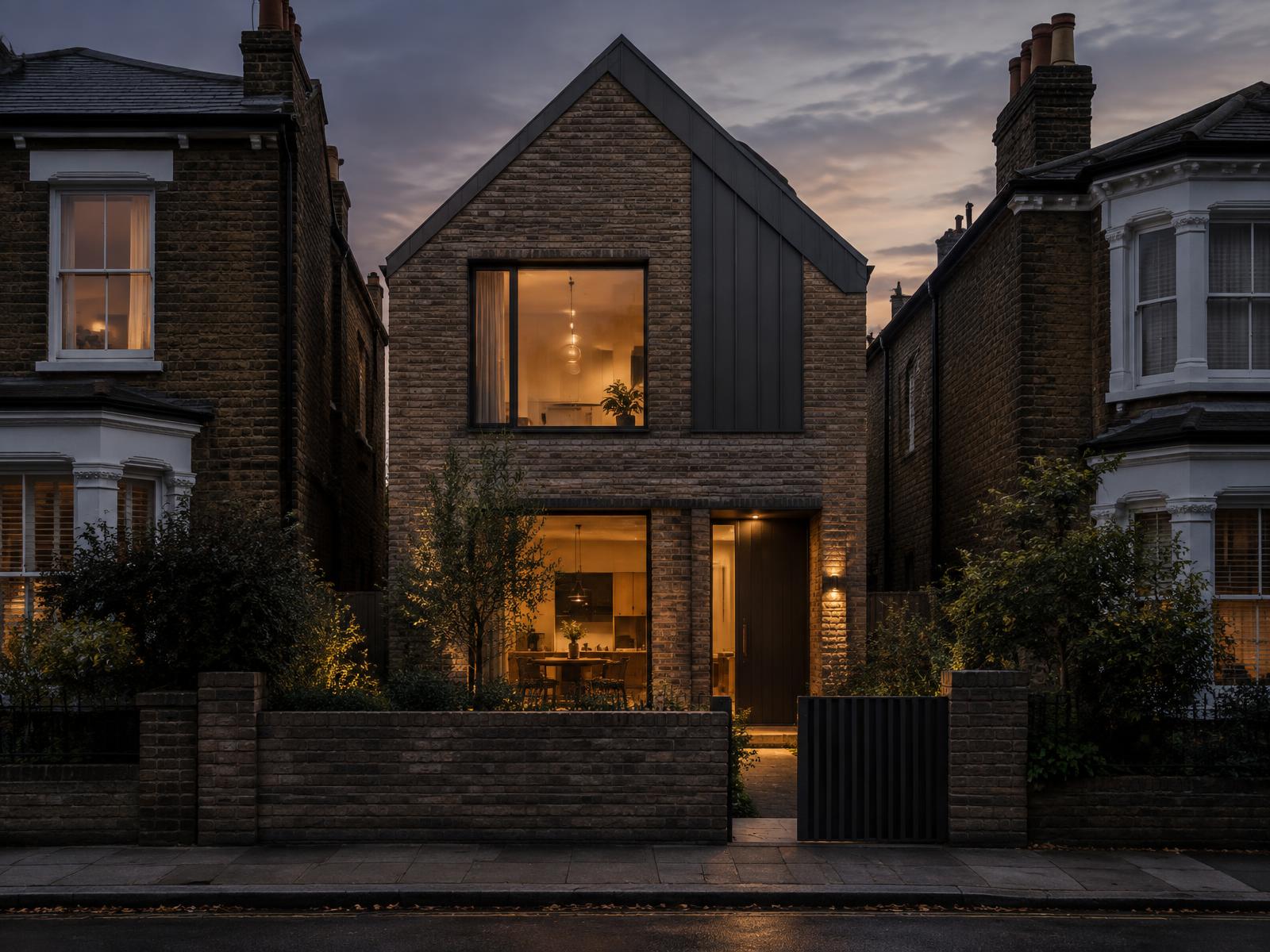 Bespoke infill house sensitively set between London brick homes