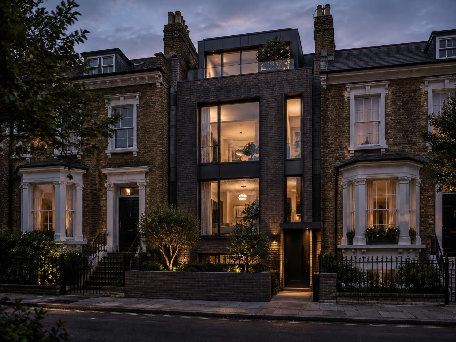 Contemporary London infill architecture within a historic streetscape